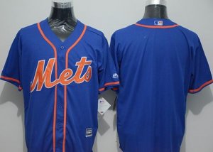 New York Mets Blank Blue New Cool Base Alternate Home Stitched Baseball Jersey