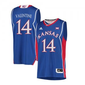 Kansas Jayhawks #14 Darnell Valentine Blue Throwback College Basketball Jersey