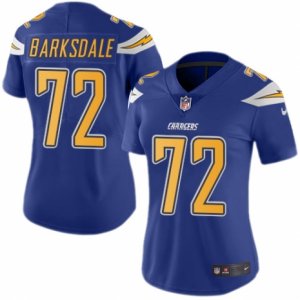 Women\'s Nike San Diego Chargers #72 Joe Barksdale Limited Electric Blue Rush NFL Jersey