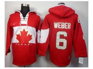 nhl jerseys team canada #6 weber red[2014 winter olympics][pullover hooded sweatshirt]