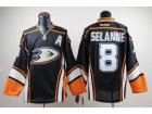 NHL Anaheim Ducks #8 Teemu Selanne Third Black jerseys