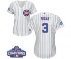 Womens Majestic Chicago Cubs #3 David Ross Authentic White Home 2016 World Series Champions Cool Base MLB Jersey