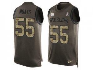 Mens Nike Pittsburgh Steelers #55 Arthur Moats Limited Green Salute to Service Tank Top NFL Jersey