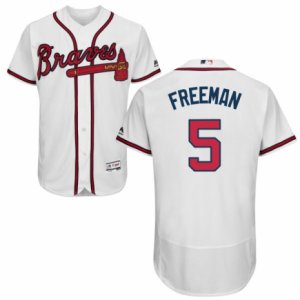 Men\'s Majestic Atlanta Braves #5 Freddie Freeman White Flexbase Authentic Collection MLB Jersey