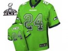 2015 Super Bowl XLIX Nike Seattle Seahawks #24 Marshawn Lynch Green Jerseys(Elite Drift Fashion)