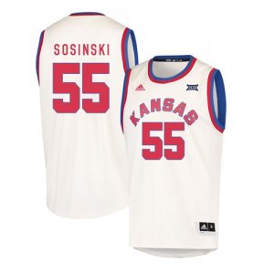 Kansas Jayhawks #55 Jame Sosinski Cream Throwback College Basketball Jersey