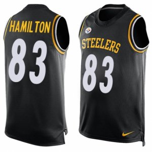 Mens Nike Pittsburgh Steelers #83 Cobi Hamilton Limited Black Player Name & Number Tank Top NFL Jersey