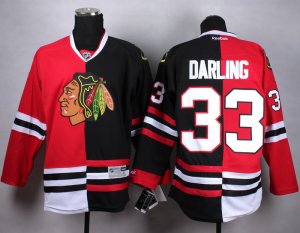 NHL Chicago Blackhawks #33 Scott Darling Red&Black Split jerseys