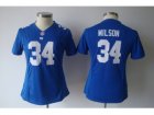 Nike Women new york giants #34 WILSON blue jerseys