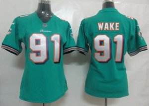 nike women nfl jerseys miami dolphins #91 wake green