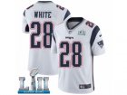 Men Nike New England Patriots #28 James White Vapor Untouchable Limited Player Super Bowl LII NFL Jersey