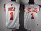 nba youth Chicago Bulls #1 rose white