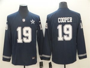 Nike Cowboys #19 Amari Cooper Navy Therma Long Sleeve Jersey