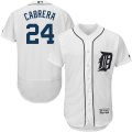 2016 Men Detroit Tigers #24 Miguel Cabrera Majestic White Flexbase Authentic Collection Player Jersey