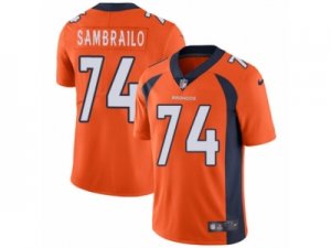 Mens Nike Denver Broncos #74 Ty Sambrailo Vapor Untouchable Limited Orange Team Color NFL Jersey