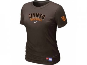 Women San Francisco Giants Nike Brown Short Sleeve Practice T-Shirt