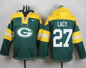 Nike Green Bay Packers #27 Eddie Lacy Green Player Pullover Hoodie