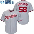 Mens Majestic Washington Nationals #58 Jonathan Papelbon Replica Grey Road Cool Base MLB Jersey