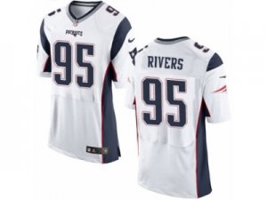 Mens Nike New England Patriots #95 Derek Rivers Elite White NFL Jersey