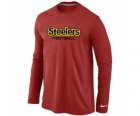 Nike Pittsburgh Steelers Authentic font Long Sleeve T-Shirt Red