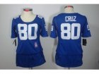 Nike Womens New York Giants #80 Victor Cruz Blue Jerseys(breast Cancer Awareness)