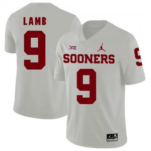 Oklahoma Sooners #9 CeeDee Lamb White College Football Jersey