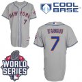 New York Mets #7 Travis d'Arnaud Grey Road Cool Base W 2015 World Series Patch Stitched MLB Jersey