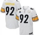 Nike Steelers #92 James Harrison White With Hall of Fame 50th Patch NFL Elite Jersey