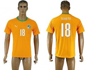 Cote d\'lvoire #18 Djakpa Home Soccer Country Jersey