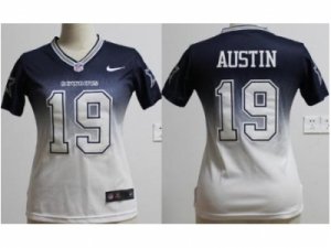 Nike Women Dallas Cowboys #19 Miles Austin Blue White Jerseys(Drift Fashion II Elite)