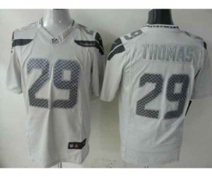 Nike seattle seahawks #29 thomasiii White Platinum jerseys[game]