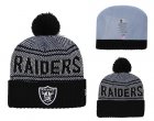 Raiders Fresh Logo Black Cuffed Knit Hat With Pom YD