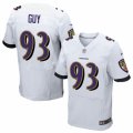 Mens Nike Baltimore Ravens #93 Lawrence Guy Elite White NFL Jersey