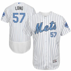 Men\'s Majestic New York Mets #57 Kevin Long Authentic White 2016 Father\'s Day Fashion Flex Base MLB Jersey