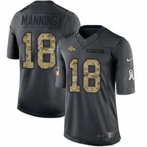 Mens Nike Denver Broncos #18 Peyton Manning Limited Black 2016 Salute to Service NFL Jersey