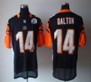 Nike Bengals #14 Andy Dalton Black With Hall of Fame 50th Patch NFL Elite Jersey