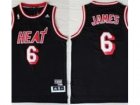 NBA Miami Heat #6 LeBron James Black(Hardwood Classics Revolution 30 Swingman)