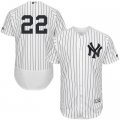 2016 Men New York Yankees #22 Jacoby Ellsbury Majestic White-Navy Flexbase Authentic Collection Player Jersey