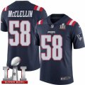 Youth Nike New England Patriots #58 Shea McClellin Limited Navy Blue Rush Super Bowl LI 51 NFL Jersey