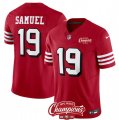 Men's San Francisco 49ers #19 Deebo Samuel Red 2023 F.U.S.E. NFC West Champions Alternate Football Stitched Jersey