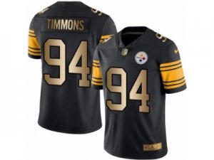 Mens Nike Steelers #94 Lawrence Timmons Black Stitched NFL Limited Gold Rush Jersey