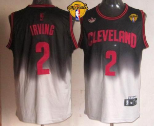 NBA Cleveland Cavaliers #2 Kyrie Irving Black Grey Fadeaway Fashion The Finals Patch Stitched Jerseys