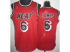 nba Miami Heat #6 LeBron James Red Hardwood Classics(Revolution 30)