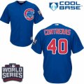 Youth Majestic Chicago Cubs #40 Willson Contreras Authentic Royal Blue Alternate 2016 World Series Bound Cool Base MLB Jersey