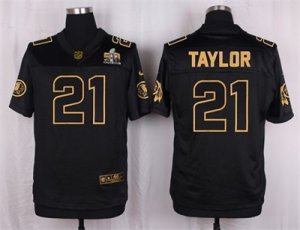 Nike Washington Redskins #21 Sean Taylor Black Pro Line Gold Collection Jersey(Elite)