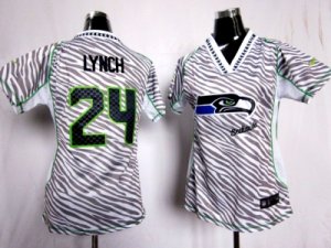 Nike Women Seattle Seahawks #24 Marshawn Lynch jerseys[fem fan zebra]