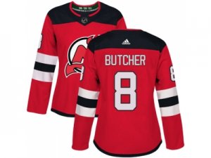 Women Adidas New Jersey Devils #8 Will Butcher Red Home Authentic Stitched NHL Jersey