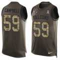 Mens Nike Atlanta Falcons #59 DeVondre Campbell Limited Green Salute to Service Tank Top NFL Jersey