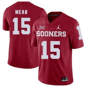 Oklahoma Sooners #15 Jeffery Mead Red College Football Jersey