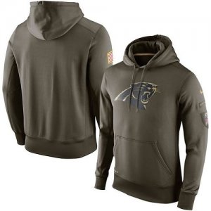 Men Carolina Panthers Nike Olive Salute To Service KO Performance Hoodie